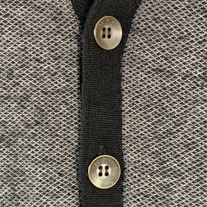 RAG & BONE Size L Grey Black Geometric Wool V-Neck Vest