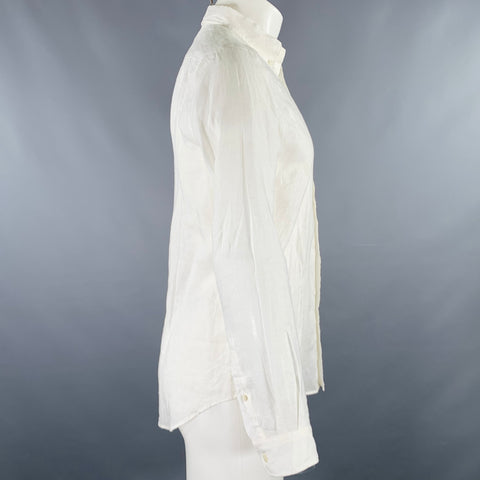 JOURNAL STANDARD Chemise manches longues en lin blanc à une poche taille S