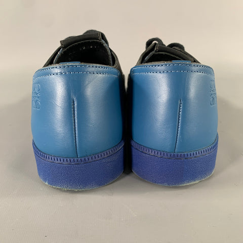 LOEWE Size 9 Blue Black Color Block Leather Athletic Sneakers
