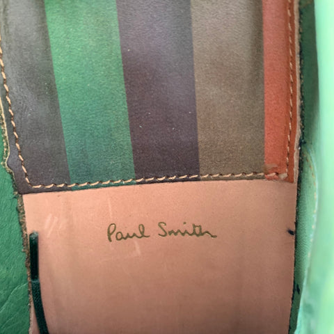 Chaussures richelieu à lacets PAUL SMITH en cuir perforé vert taille 42