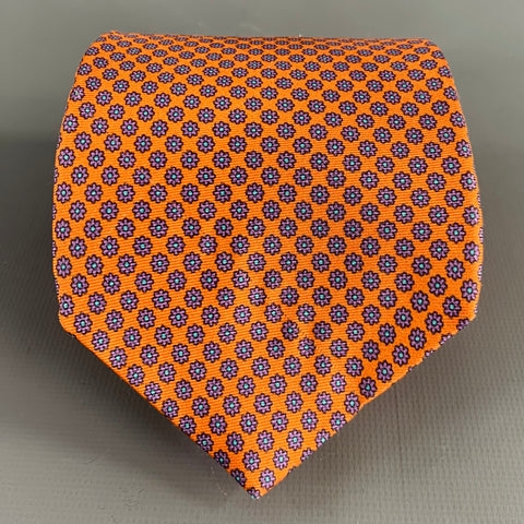 O'CONNELL'S Orange Blue Floral Silk Tie