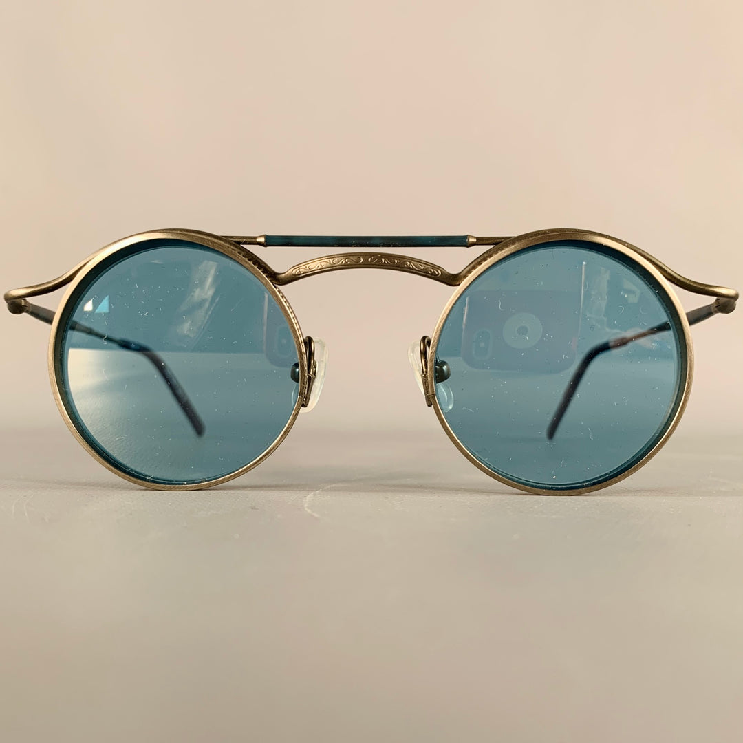 MATSUDA 2903H Silver Navy Titanium Round Sunglasses