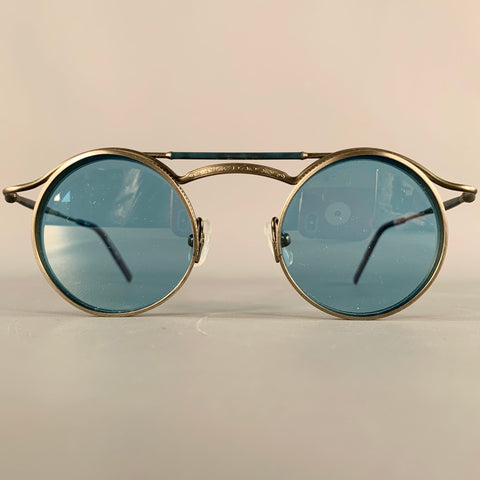 MATSUDA 2903H Silver Navy Titanium Round Sunglasses