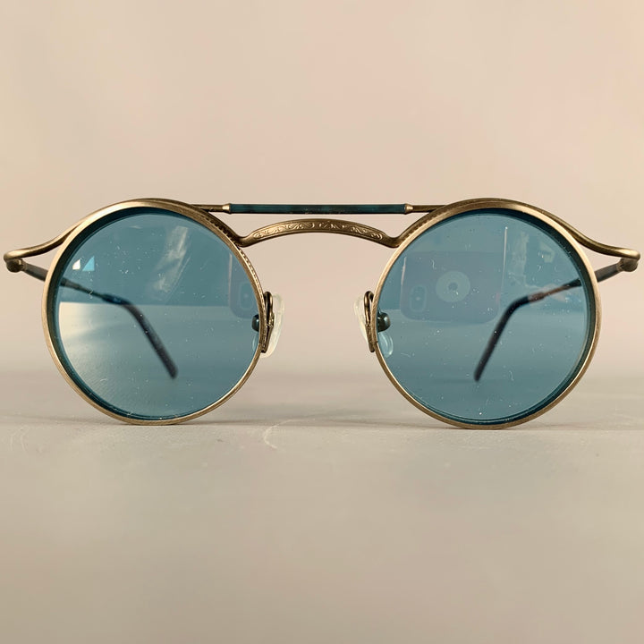 MATSUDA 2903H Silver Navy Titanium Round Sunglasses