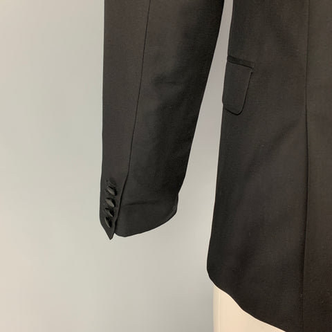 CALVIN KLEIN COLLECTION Size 38 Black Wool Peak Lapel Sport Coat