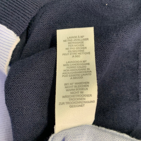 PS by PAUL SMITH Size XL Navy Light Blue Two Toned Cotton Crew Neck Pullover