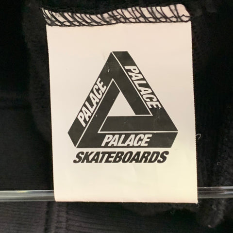 PALACE Size L Jumbo Ferg Hood Black Logo Cotton Hooded Sweatshirt