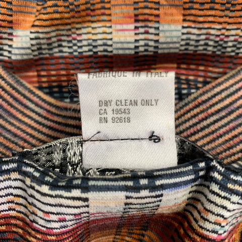 JHANE BARNES Size L Brown Blue White Stripe Cotton Polo