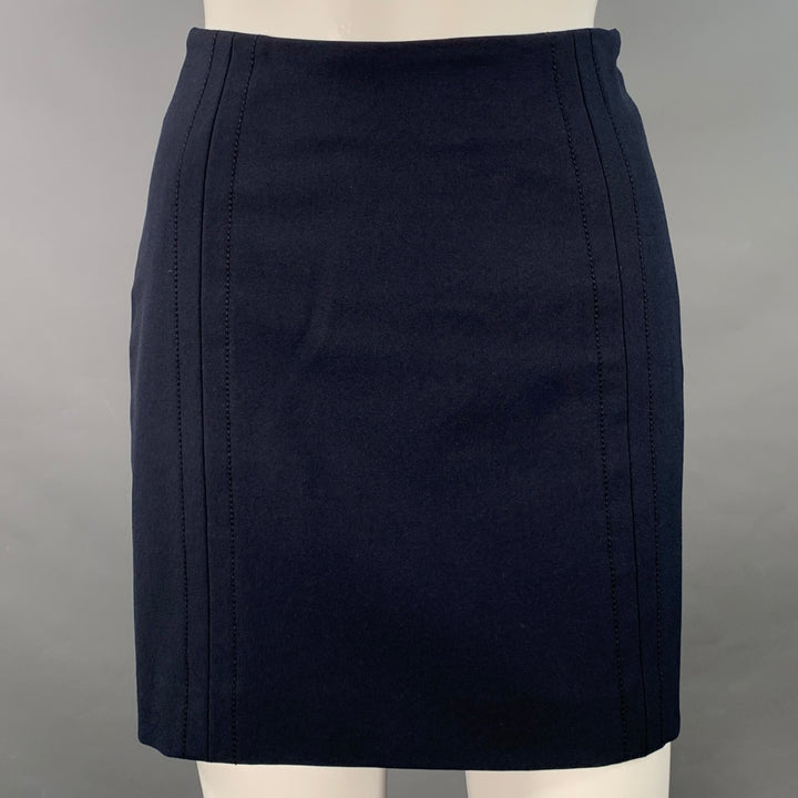 FUTURE OZBEK Size 4 Navy Polyamide Blend Single Breasted Blazer Mini Skirt Set