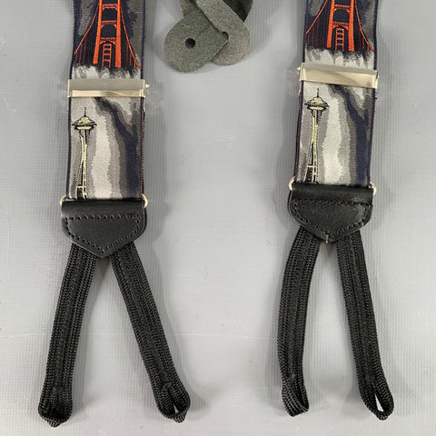 TRAFALGAR Black Multi Color Landmarks Suspenders