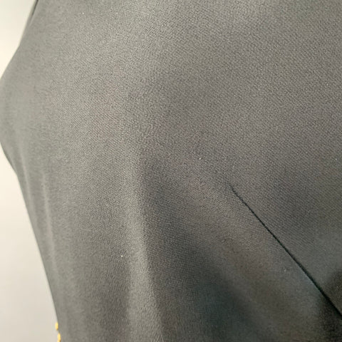 BURBERRY Size 6 Black Gold Viscose Blend Studded Shift Dress