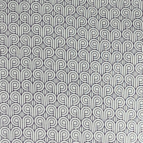Chemise à manches longues Eton en coton à col classique blanc et gris à motif abstrait, taille S