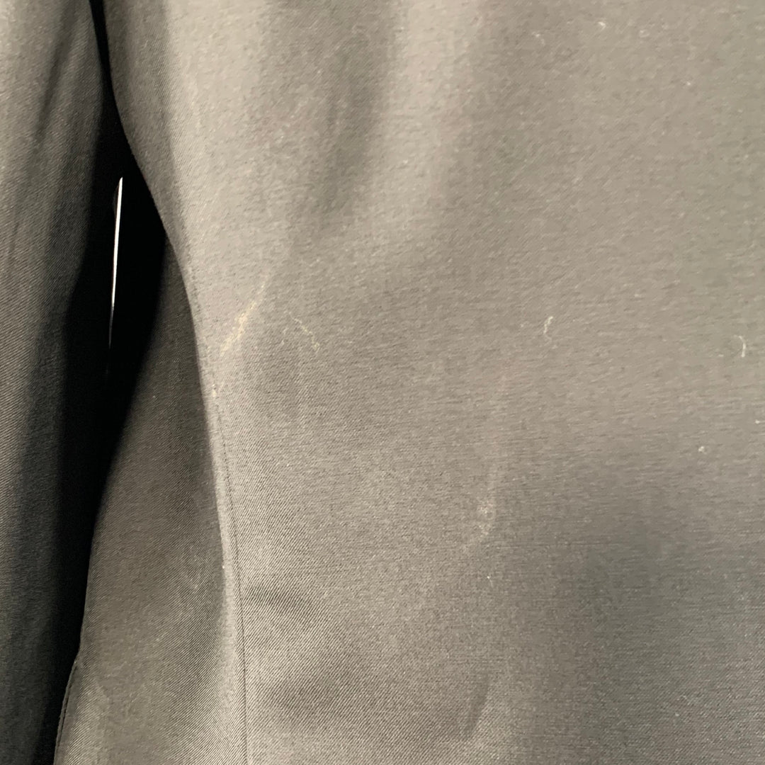 ERMENEGILDO ZEGNA Size 48 Regular Black Wool Twill Notch Lapel Sport Coat
