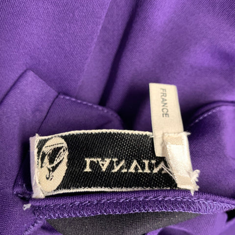 LANVIN Size 4 Purple Viscose Blend Long Sleeve Cocktail Dress