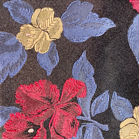 PAUL SMITH Black Blue Red Floral Silk Jacquard Tie