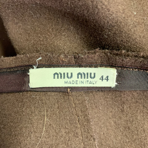MIU MIU Size 8 Brown Wool Nylon Pleated Skirt Suit