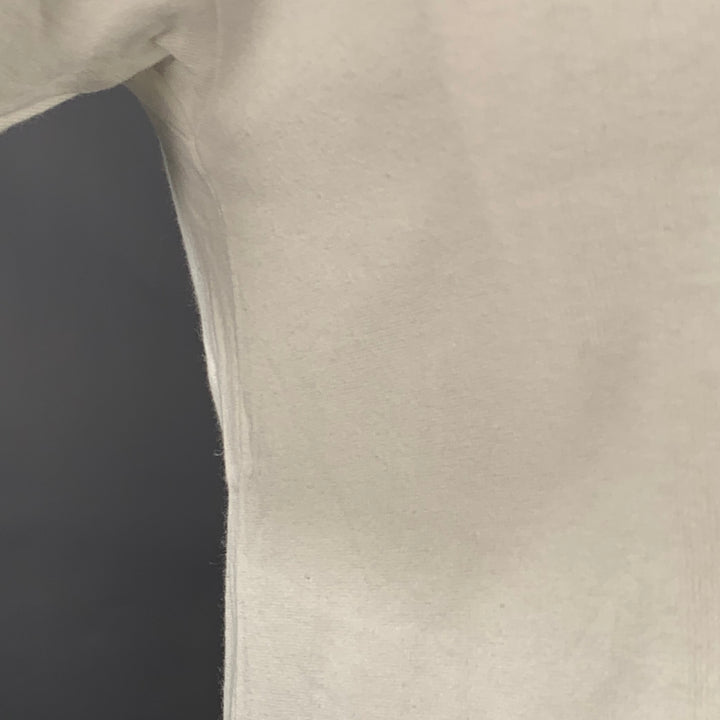 OFF-WHITE Size L White Black Logo Cotton Crew Neck T-shirt