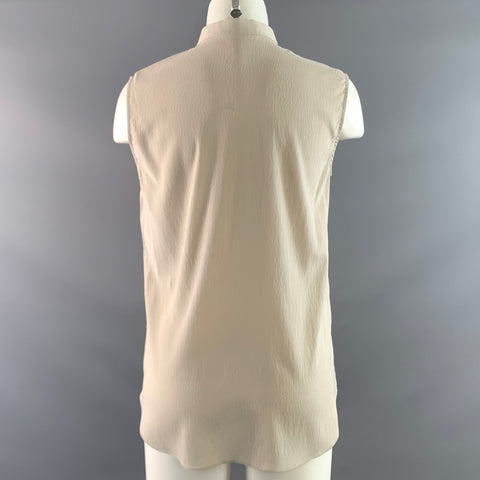 BRUNELLO CUCINELLI Size M Grey Light Grey Silk Blend Sleeveless Casual Top