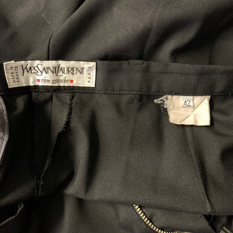 YVES SAINT LAURENT Size 34 Black Polyurethane Trouser Cut Shorts