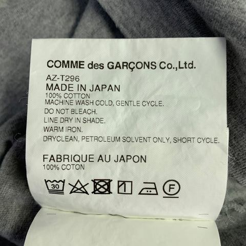 COMME des GARCONS PLAY Size XL Grey Black Hearts Cotton Crew Neck T-shirt