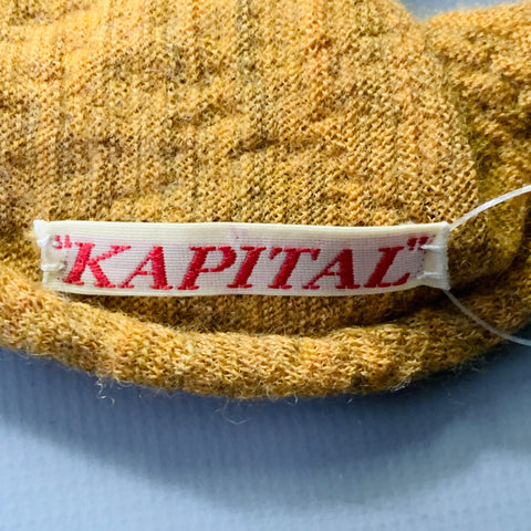 KAPITAL Orange Multi Color Trees Squares Oversized Wool Scarf