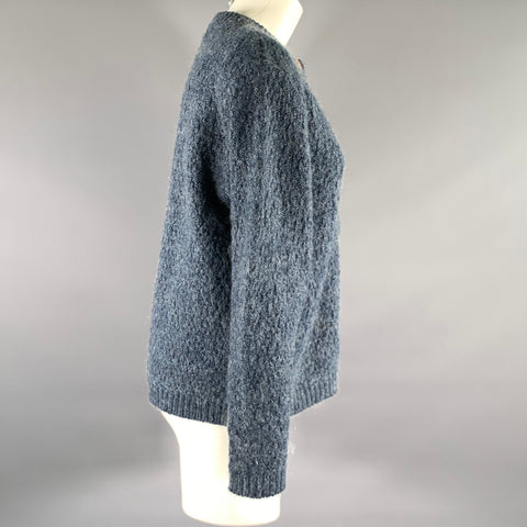 ALPS Size M Blue Light Blue Mohair Blend Cardigan