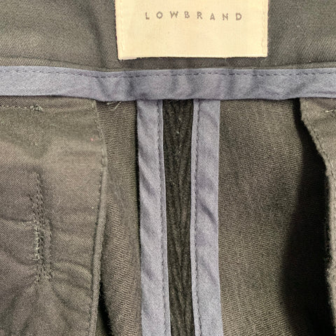 LOW BRAND Size 36 Black Corduroy Cotton Blend Pleated Casual Pants