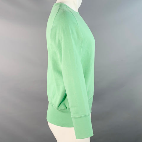LEVI'S VINTAGE Size S Leaf Green Cotton Crew Neck Sweatshirt