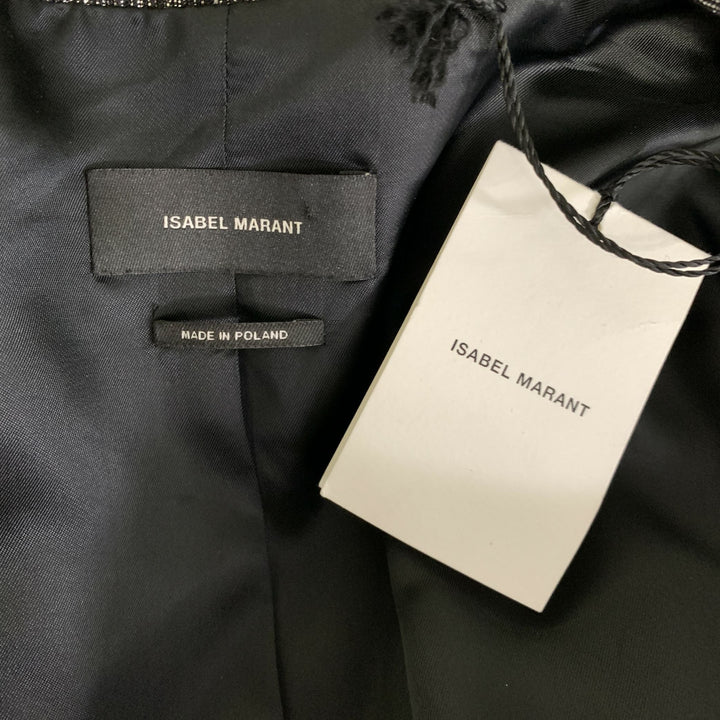 ISABEL MARANT Size 2 Black Silver Viscose Polyester Jacket