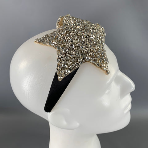 DOLCE & GABBANA Black Silver Rhinestones Tiara