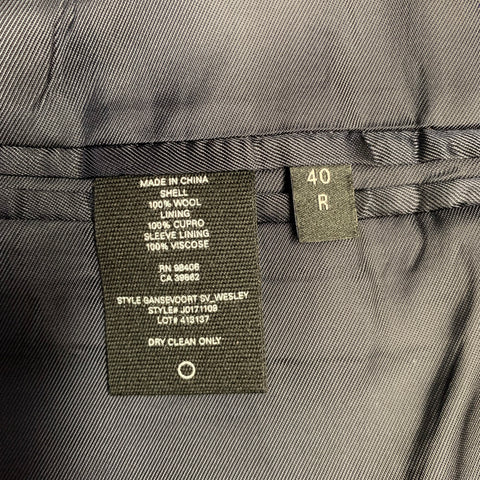 THEORY Size 40 Grey Navy Heather Wool Notch Lapel Suit