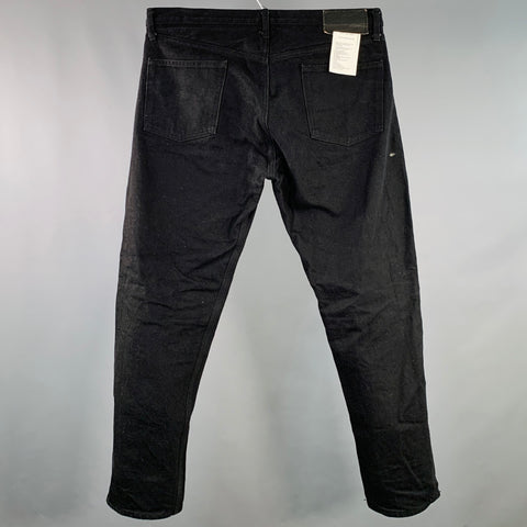 TUKI Size XL Black Twill Cotton Straight Five Pockets Jeans