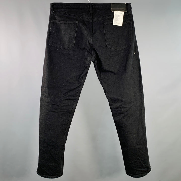 TUKI Size XL Black Twill Cotton Straight Five Pockets Jeans