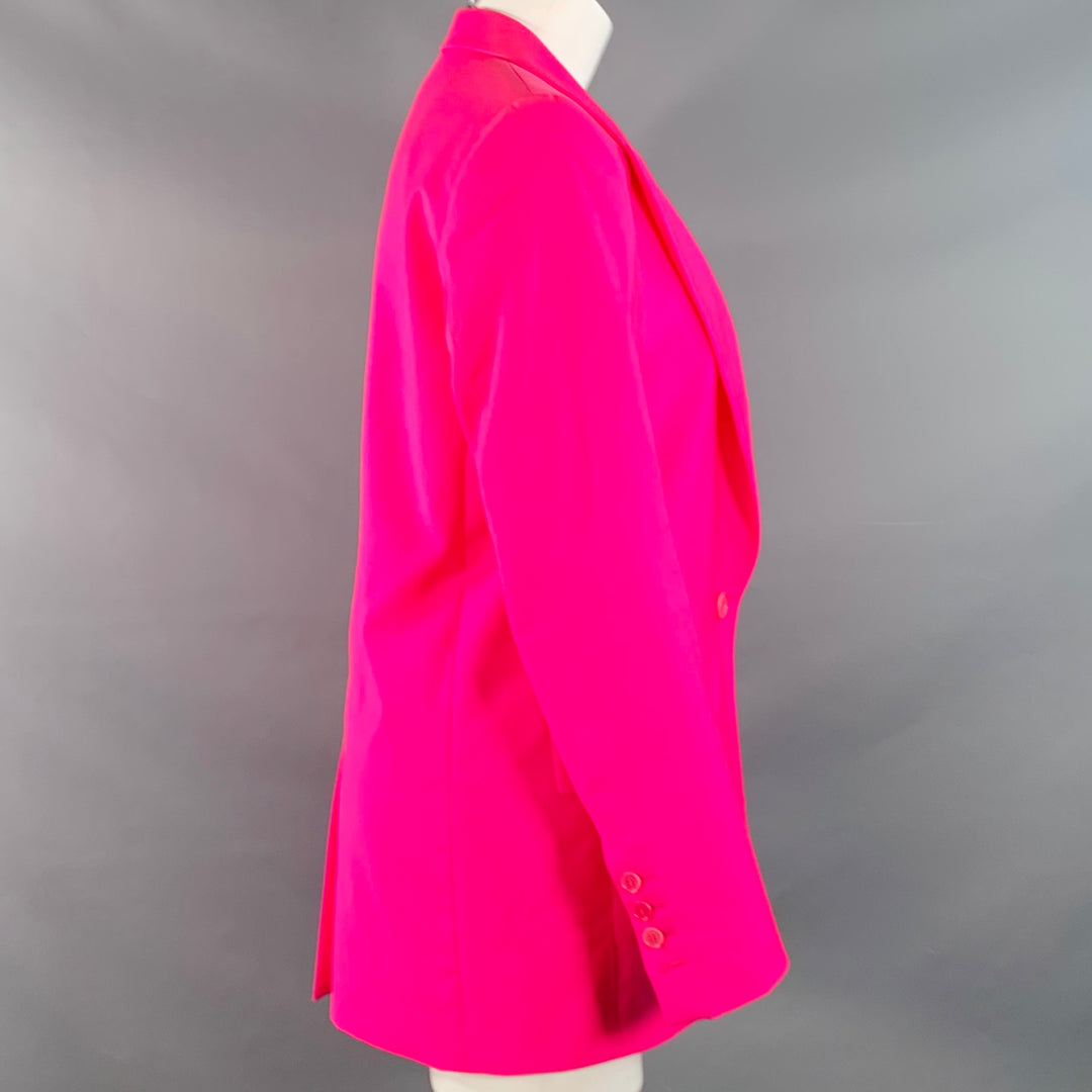 MSGM Size S Hot Pink Wool Peak Lapel Single Button Jacket Blazer