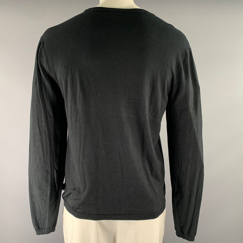 ARMANI COLLEZIONI Size L Black Knit Ribbed Pullover