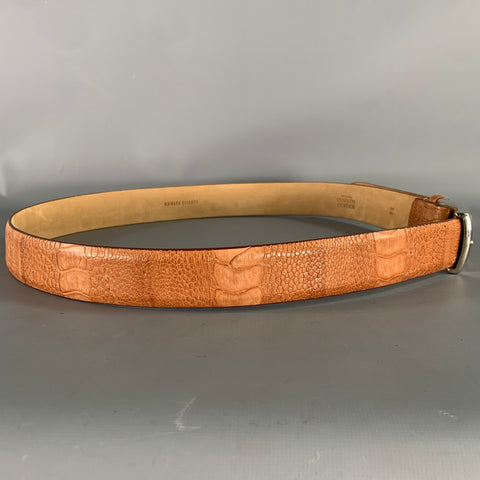 BERGDORF GOODMAN Size 38 Tan Nubuck Ostrich Belt