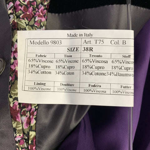 PAUL SMITH Size 38 The Byard Black Velvet Viscose Blend Notch Lapel Sport Coat