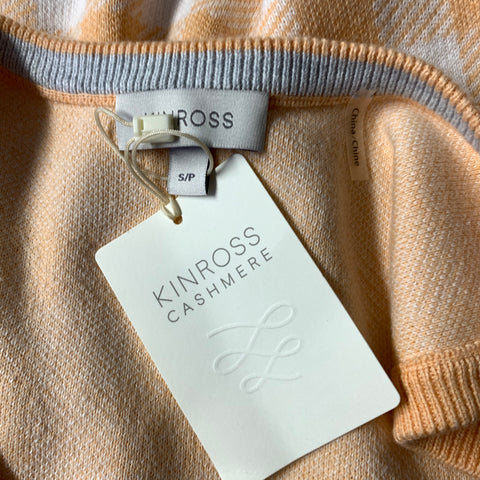 KINROSS Size S Orange White Cotton Gingham Tank Casual Top