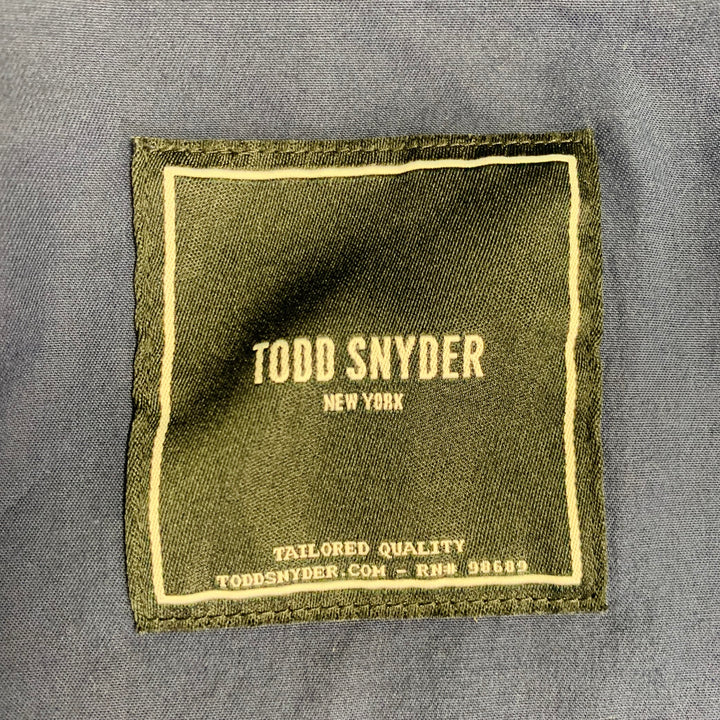 TODD SNYDER Size M Navy Cotton Blend Zip Pockets Jacket