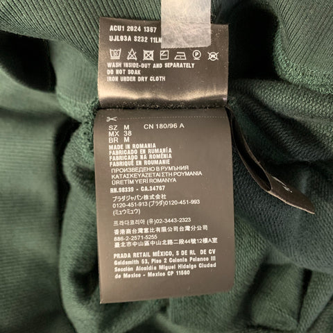 PRADA Size M Green Cotton Hooded Sweatshirt