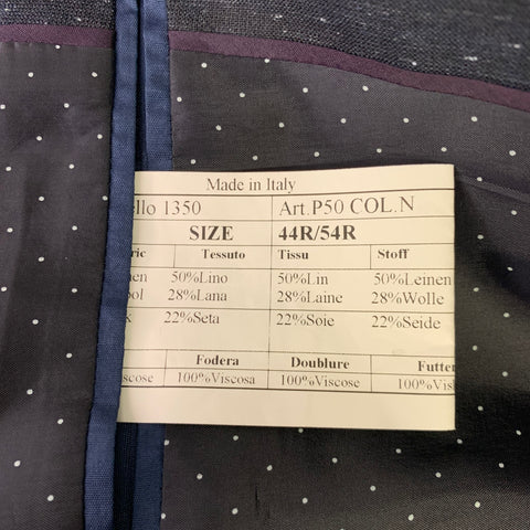 PAUL SMITH Size 44 Charcoal White Heather Linen Wool Sport Coat