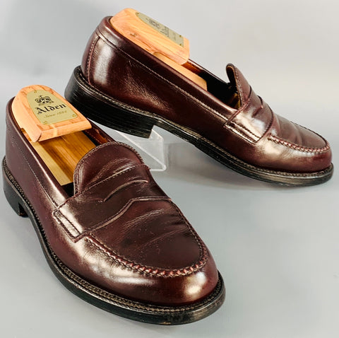 ALDEN Taille 6.5 Mocassins Penny en cuir marron
