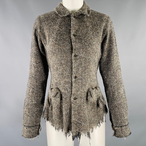 JUNYA WATANABE Size M Brown Tan Rayon Silk Raw Edge Cardigan