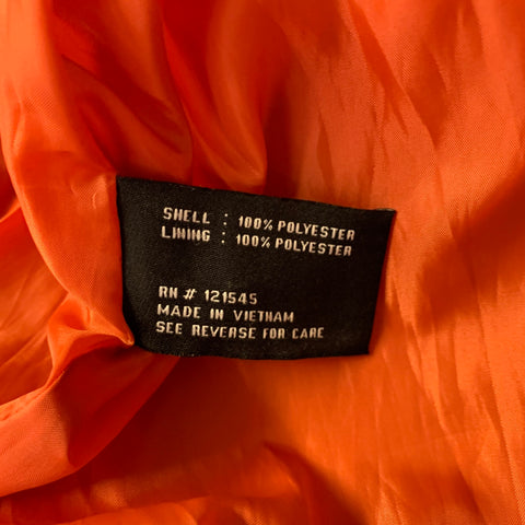 LONDON FOG Size L Orange Polyester Double Breasted Trench Coat