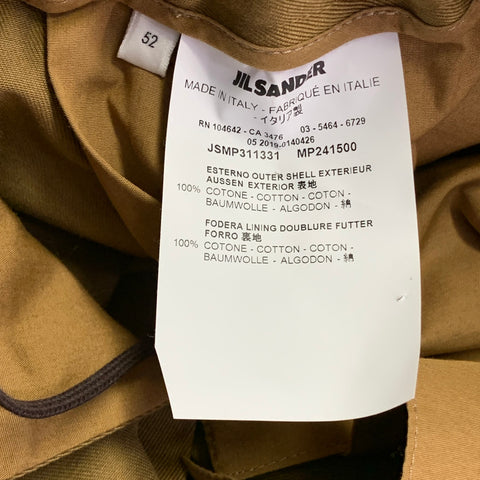 JIL SANDER Pantalon décontracté fuselé en sergé de coton beige à cordon de serrage, taille L