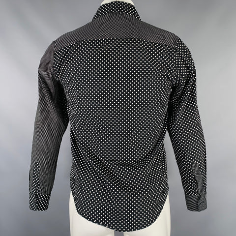 COMME des GARCONS Size M Black White Polka Dot Cotton Long Sleeve Shirt