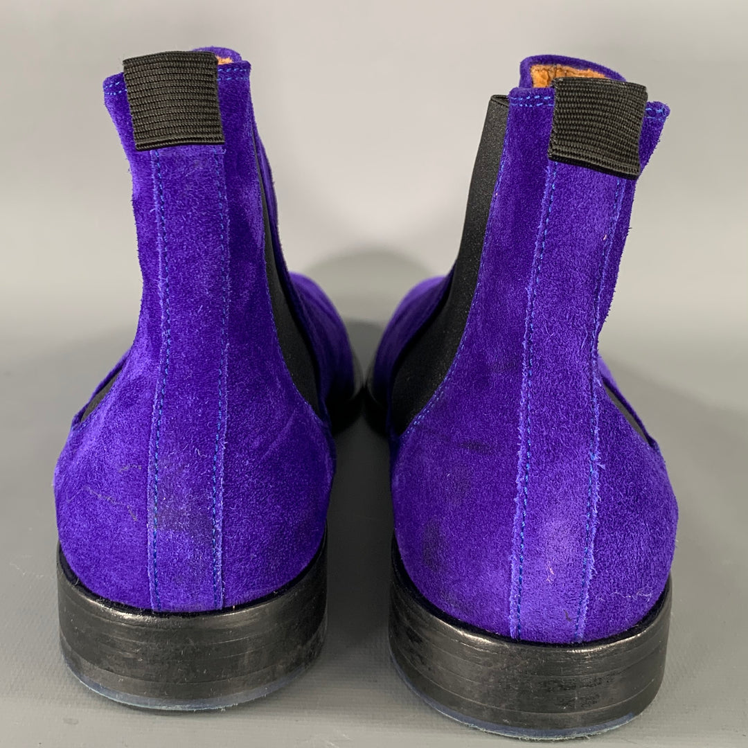 PS by PAUL SMITH Size 7 Purple Black Textured Leather Pull On Boots