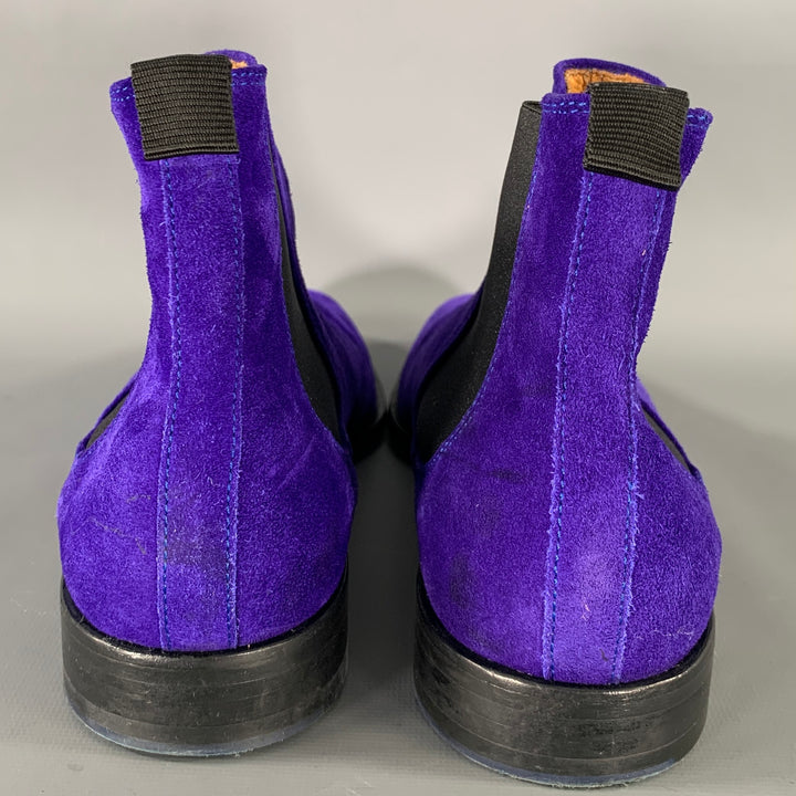 PS by PAUL SMITH Size 7 Purple Black Textured Leather Pull On Boots