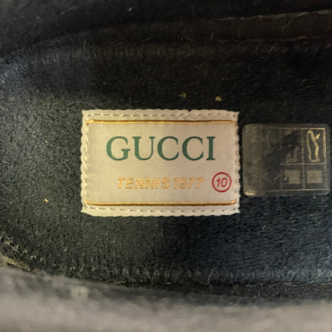 GUCCI Size 10 Black Red & Green Monogram Low Top Sneakers