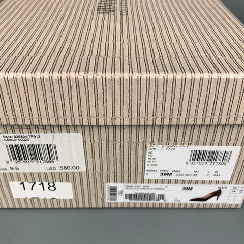 ARMANI COLLEZIONI Talla 9.5 Zapatos de salón clásicos de charol de ante negro